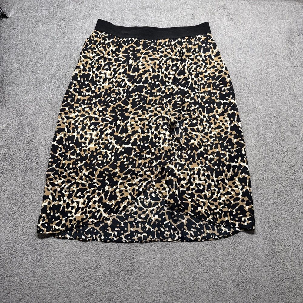Dressbarn Womens MEDIUM Cheetah Midi Lined Skirt